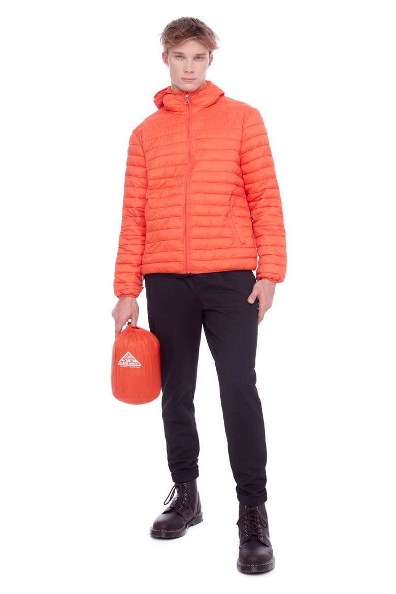 YOHO MEN'S - Vegan Down Lightweight Packable Puffer Jacket & Bag, Alternate, color, TANGERINE