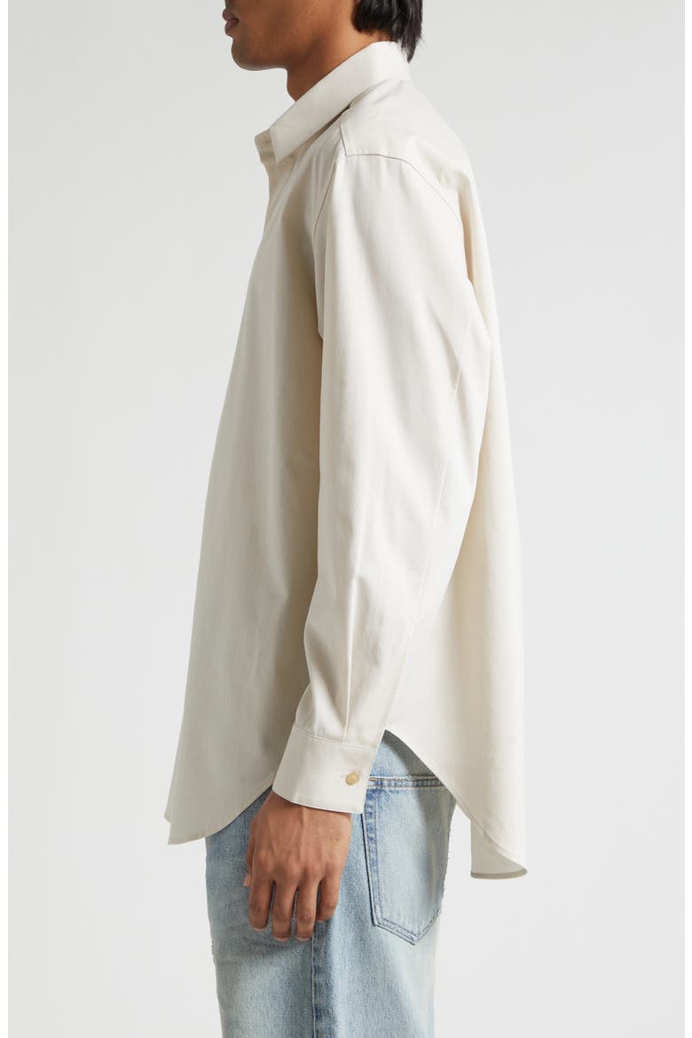 Classic Stretch Cotton & Wool Button-Up Oxford Shirt, Alternate, color, IVORY IVORY