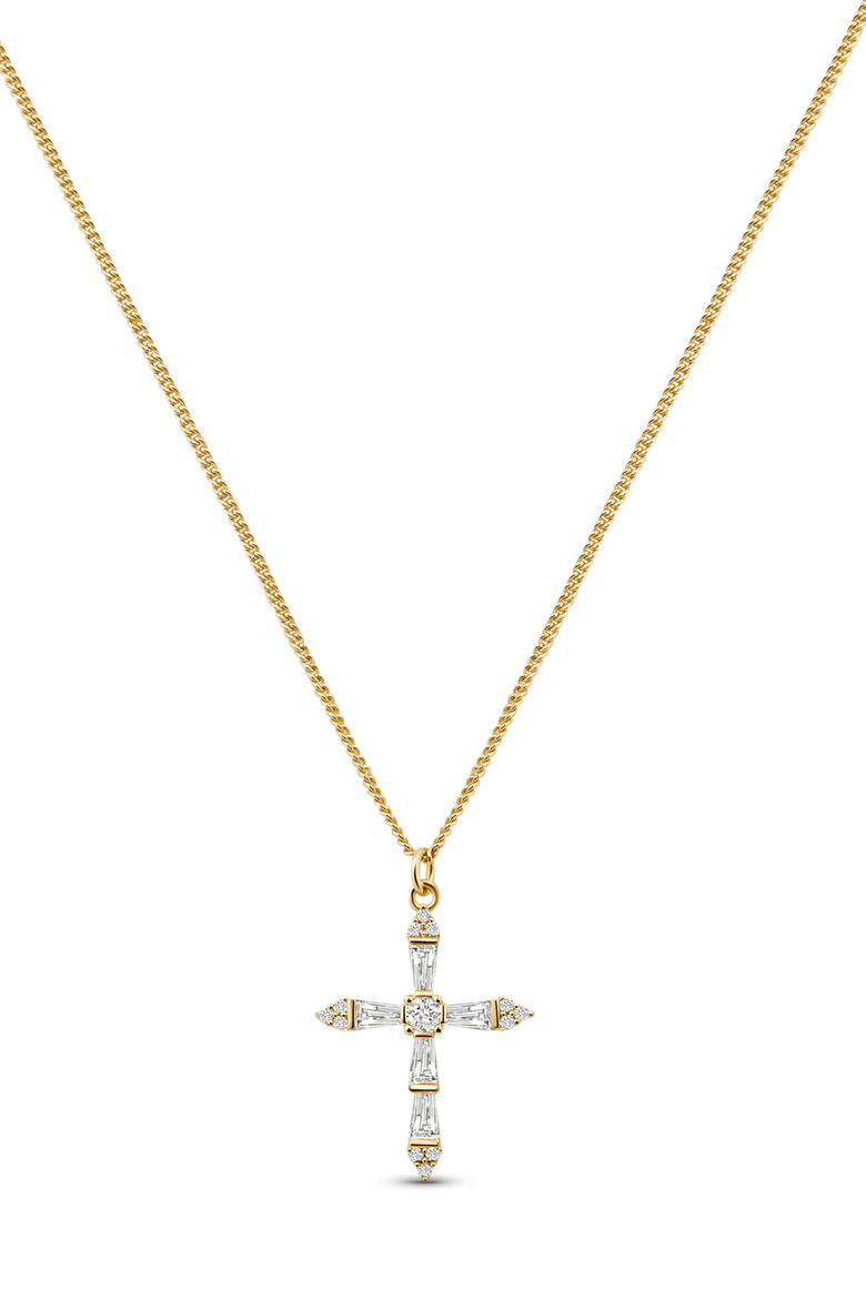 xSarah & Hollie Amore Cross Necklace, Main, color, Gold