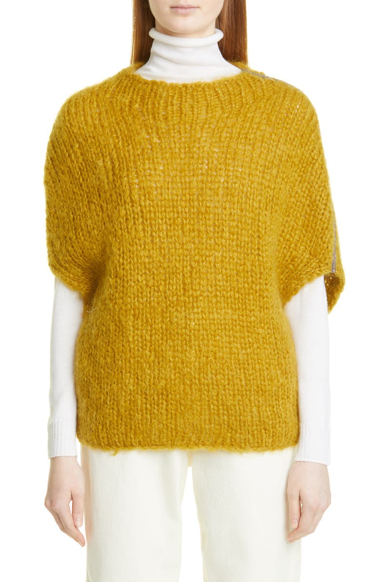 Fabiana Filippi Bead Detail Mohair & Wool Dolman Sleeve Sweater, Main, color,