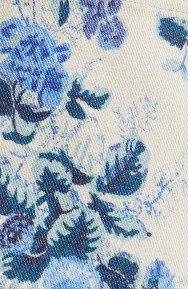 KOBI HALPERIN Anne Wide Leg Floral Crop Jeans, Alternate, color, Ecru Multi