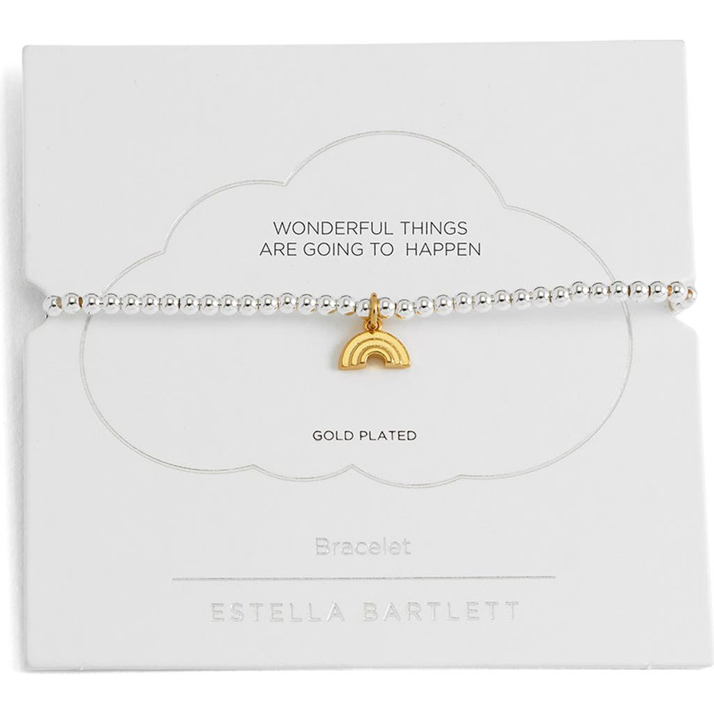 Estella Bartlett Rainbow Sienna Beaded Stretch Bracelet In Gold