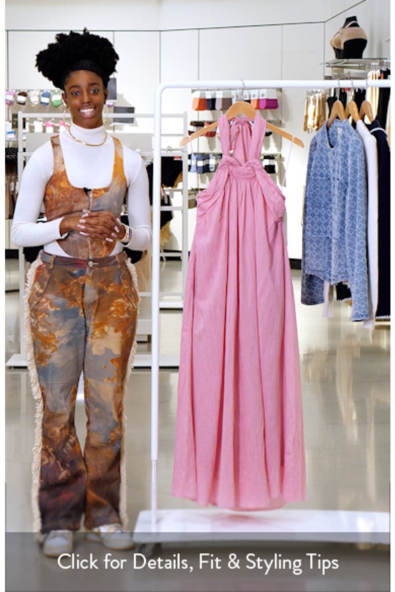 Nouhad Knotted Cotton Maxi Sundress video