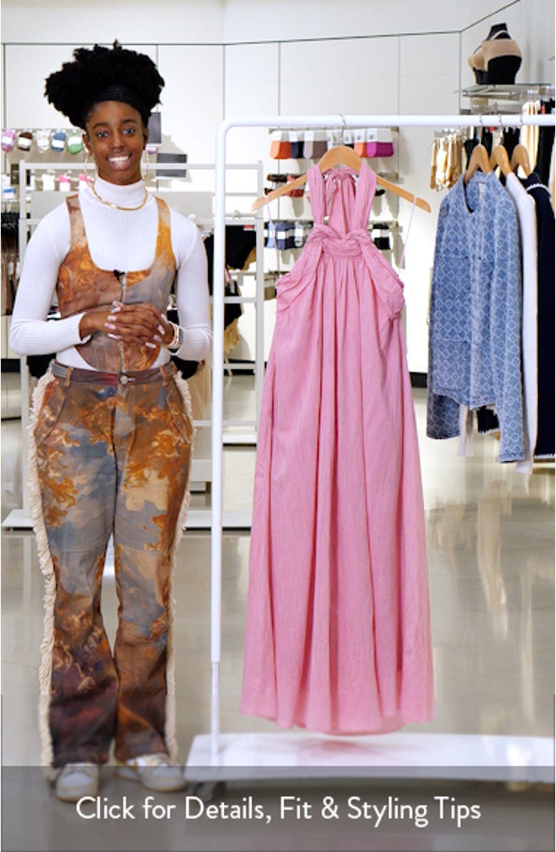 Nouhad Knotted Cotton Maxi Sundress, sales video thumbnail