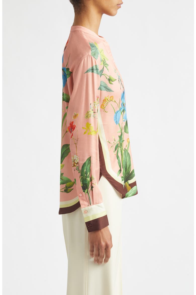 Milos Floral Scarf Print Top, Alternate, color, PINK
