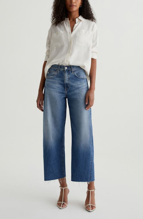 Ag Hattie Raw Hem High Waist Crop Barrel Leg Jeans In Gemini