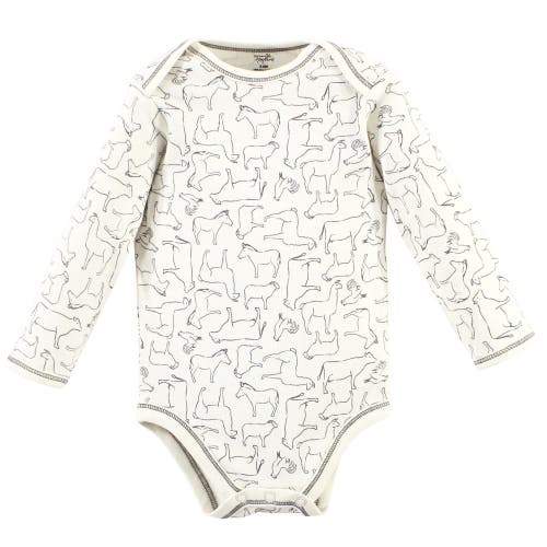 Touched By Nature Organic Cotton Long-sleeve Bodysuits In Multi