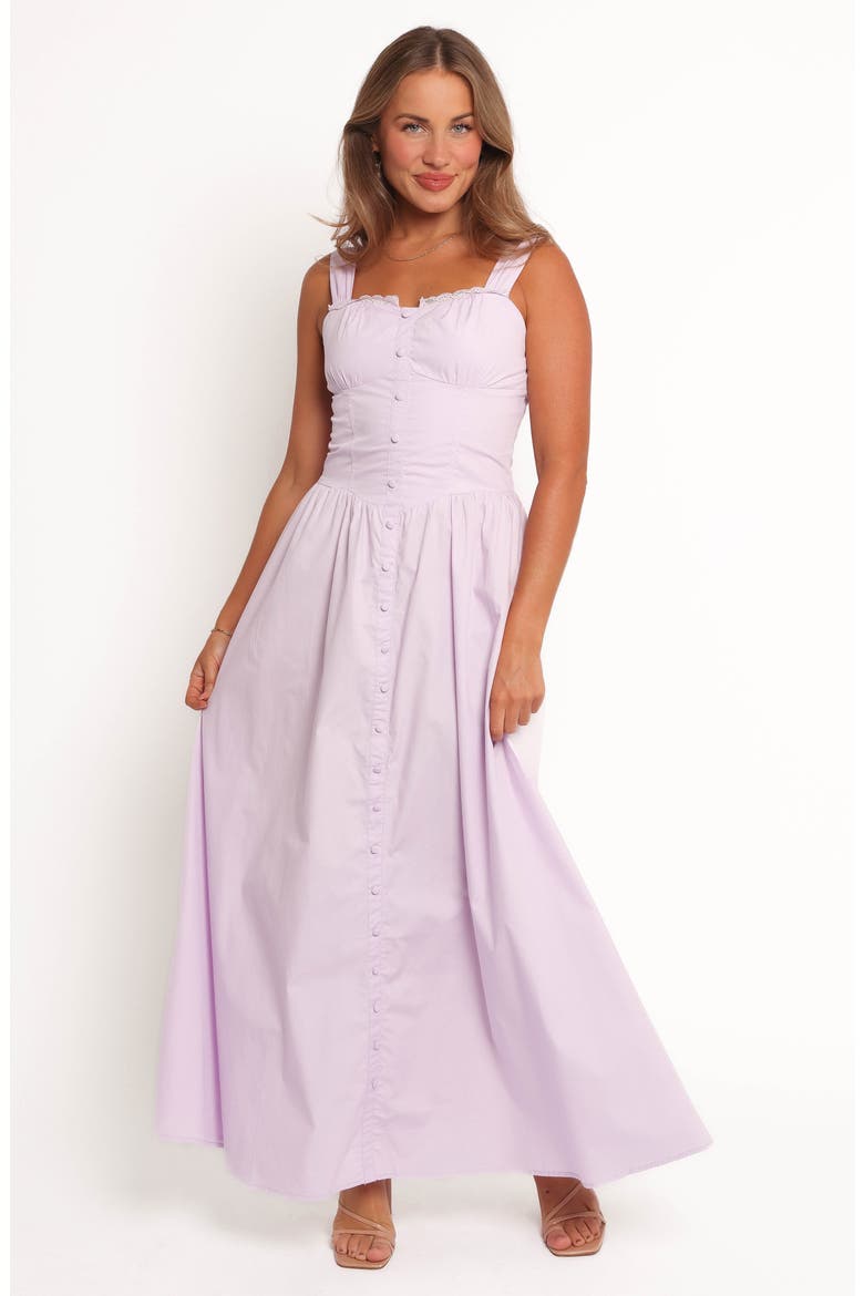 Bellus Lace Trim Sleeveless Maxi Dress, Alternate, color, LILAC
