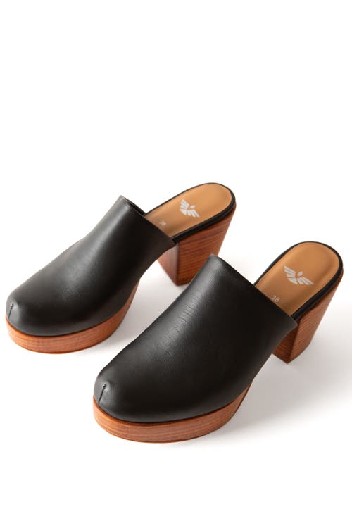 Fortress Ava Leather Clog Mule In Black