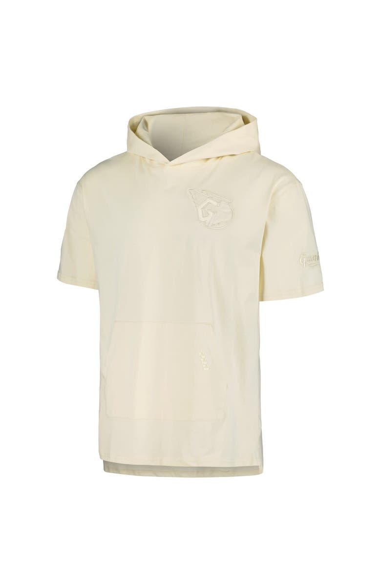 PRO STANDARD Men's Pro Standard Cream Cleveland Guardians Neutral Short Sleeve Hoodie T-Shirt, Alternate, color, Cream