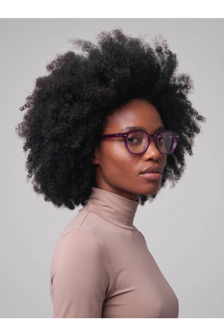 Haze 46mm Geometric Eyeglasses, Alternate, color, Smoked Violet