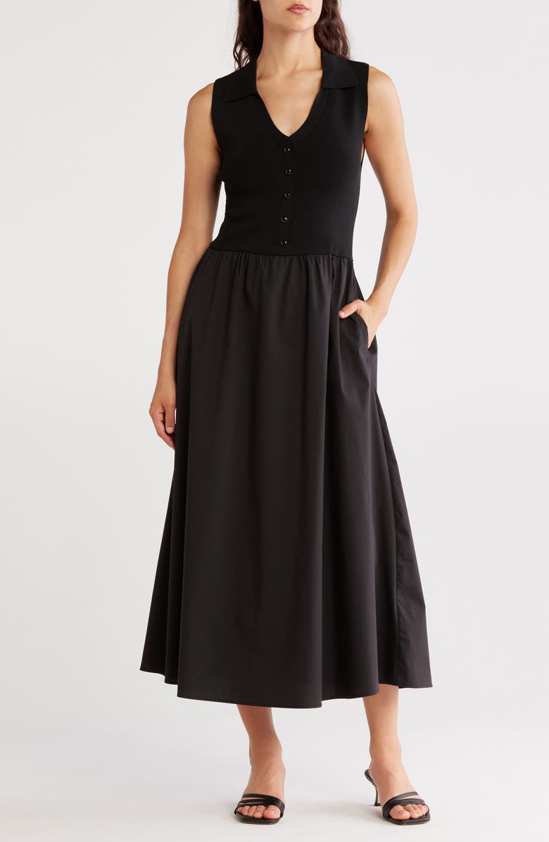 Collared Mixed Media Dress