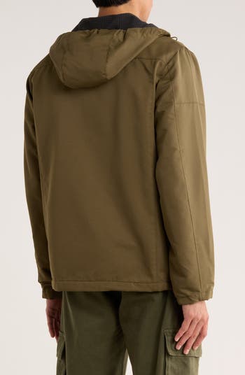 Grid Water Resistant Fleece Lined Jacket