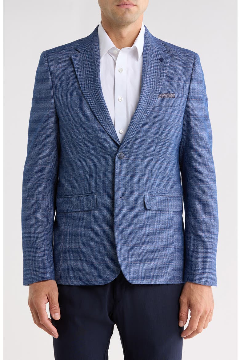 Notch Lapel Fancy Blazer, Main, color, BLUE