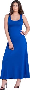 24seven Comfort Apparel Petites Slim Fit A-Line Sleeveless Maxi Dress