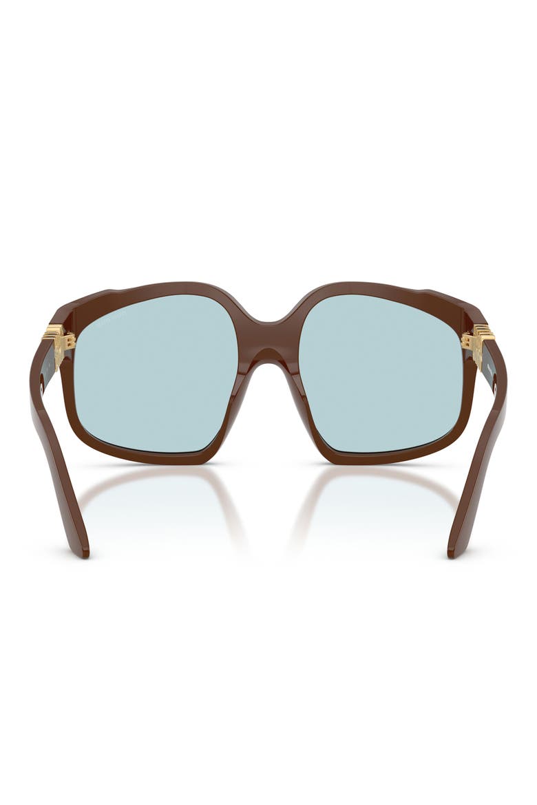 59mm Polarized Irregular Sunglasses, Alternate, color, CHOCOLATE / LIGHT BLUE