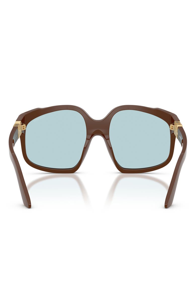 Miu Miu 59mm Polarized Irregular Sunglasses, Alternate, color, Chocolate / Light Blue