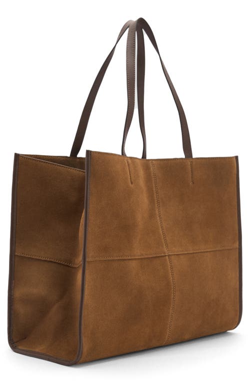 Mango Leather Shopper Bag In Tobacco Brown