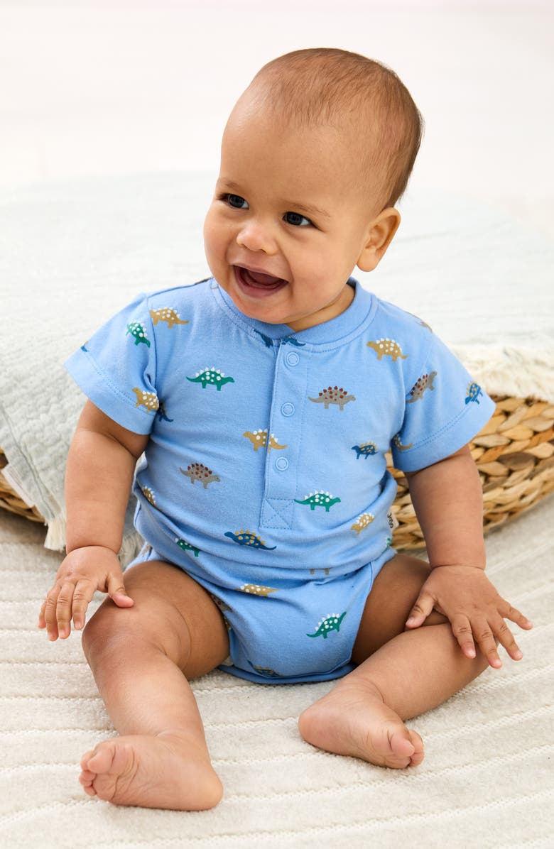 JOJO MAMAN BEBE Set of 2 Stegosaurus Bodysuits, Alternate, color, Blue