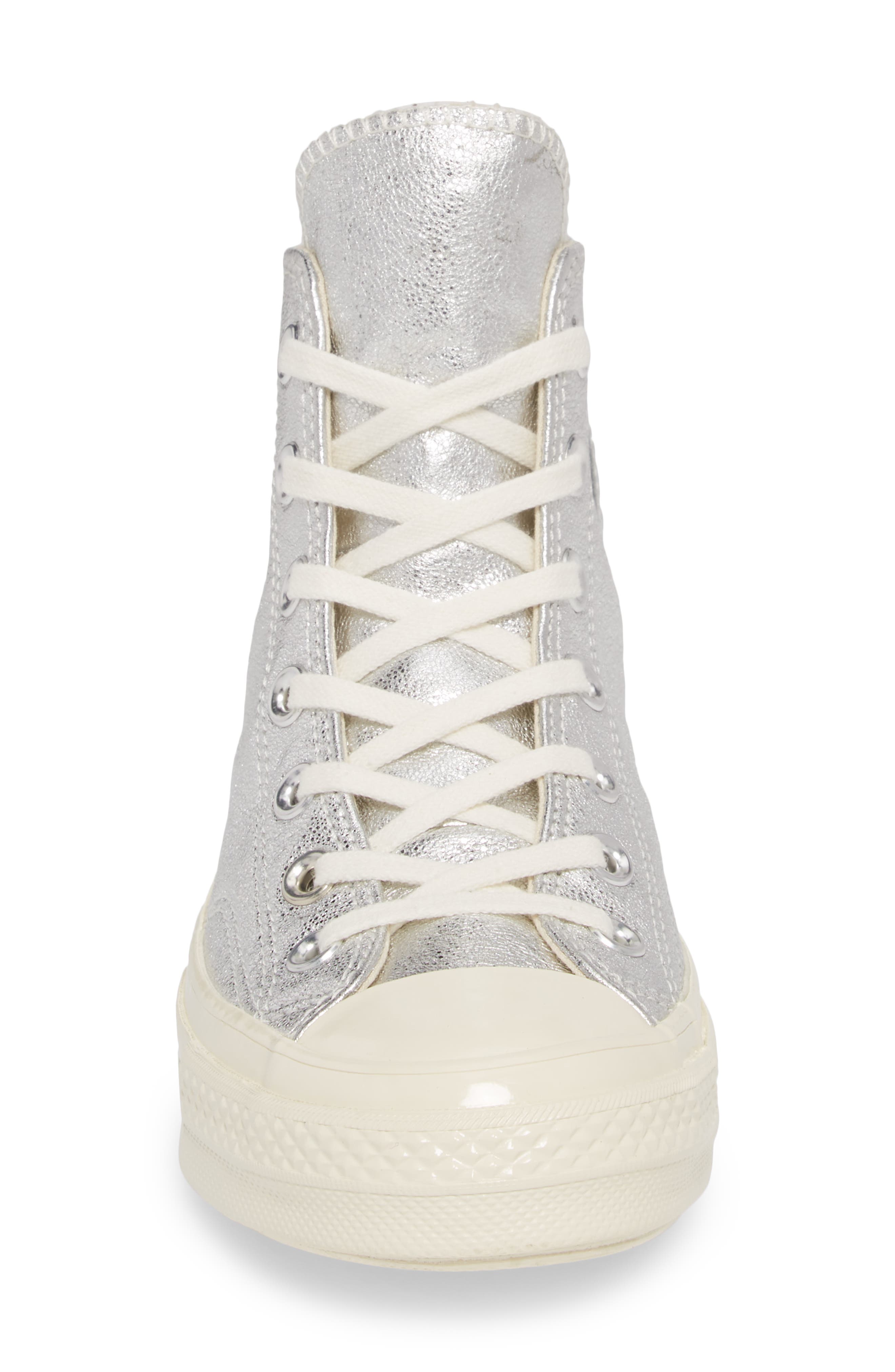 Chuck Taylor® All Star® Heavy Metal 70 High Top Sneaker, Alternate, color, SILVER LEATHER