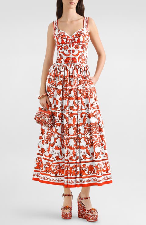 Maiolica Poplin Cocktail Dress