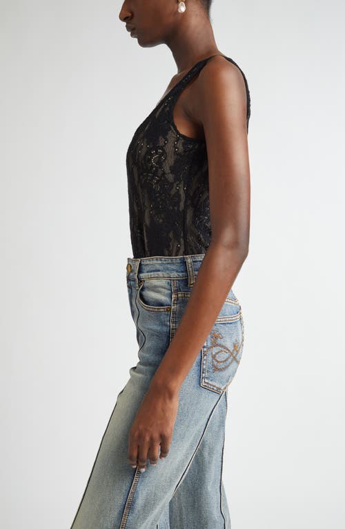 Zimmermann Scoop Neck Lace Bodysuit In Black