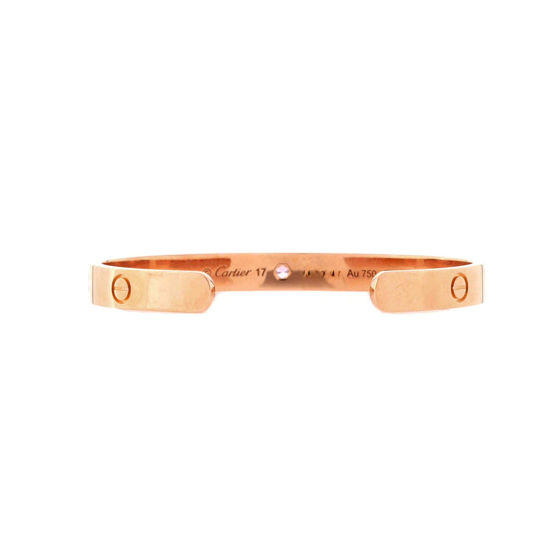 Love Cuff Bracelet 18K Rose Gold with Pink Sapphire, Alternate, color, Metallic Gold