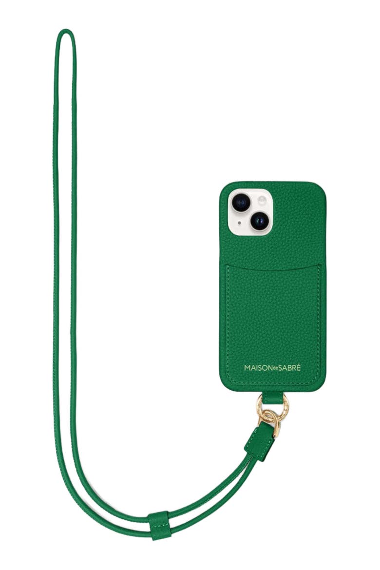 Sling Phone Case iPhone 15, Main, color, Emerald Green