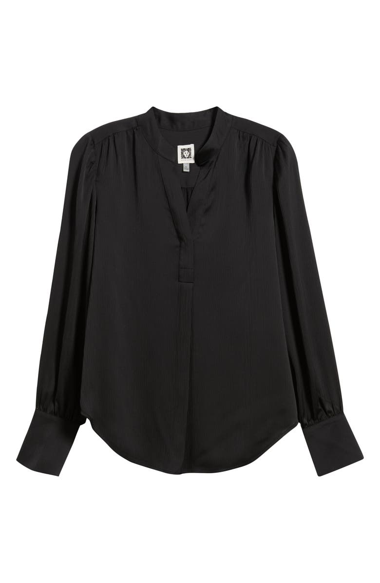 Anne Klein Textured Crepe Long Sleeve Top, Alternate, color,