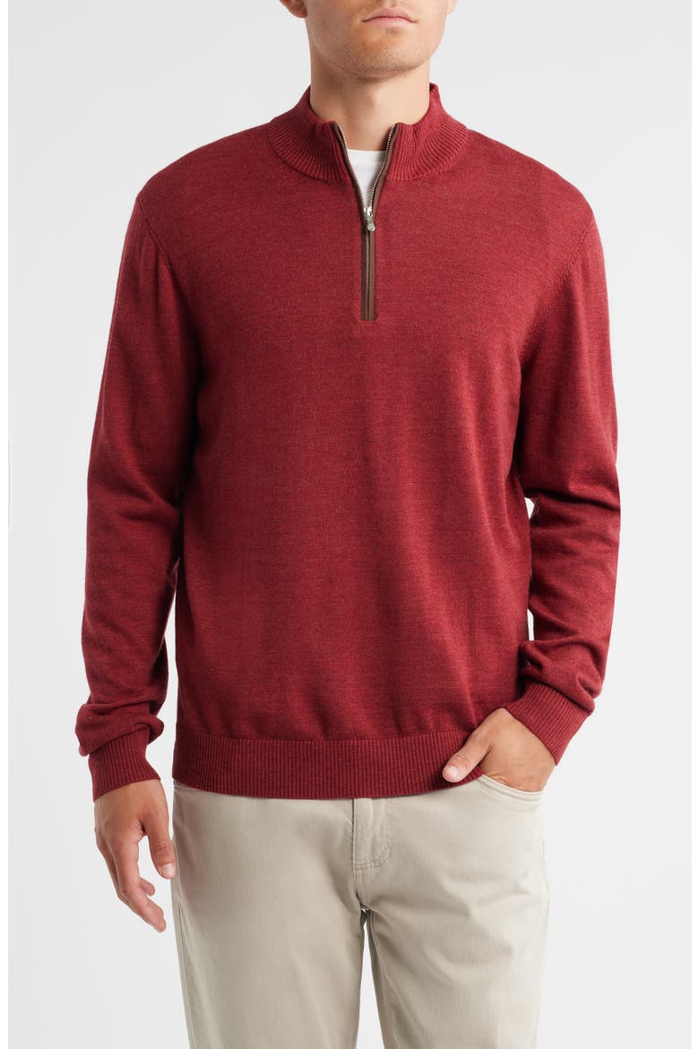 Raynor Merino Wool Quarter Zip Sweater, Main, color, CINNAMON