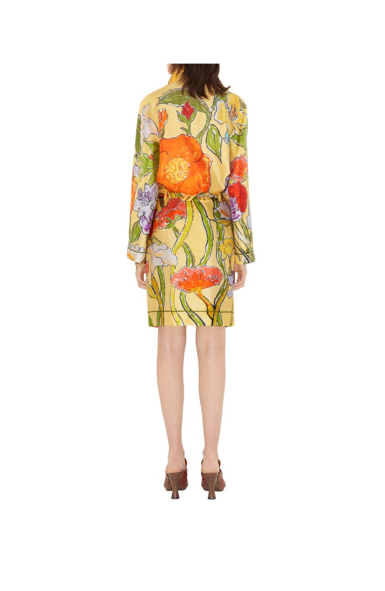 Burberry Highgrove Cascading Flowers Silk Skirt, Alternate, color, Buttermilk