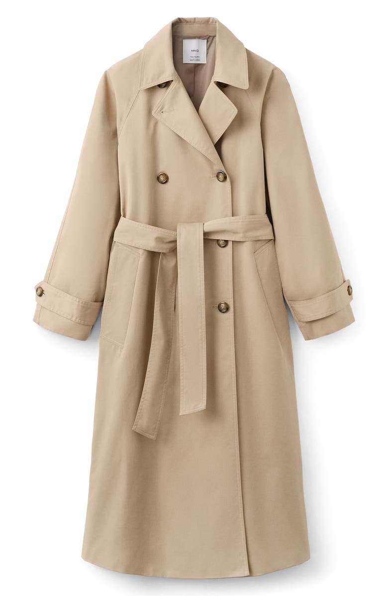 MANGO Angela Belted Trench Coat, Alternate, color, Beige
