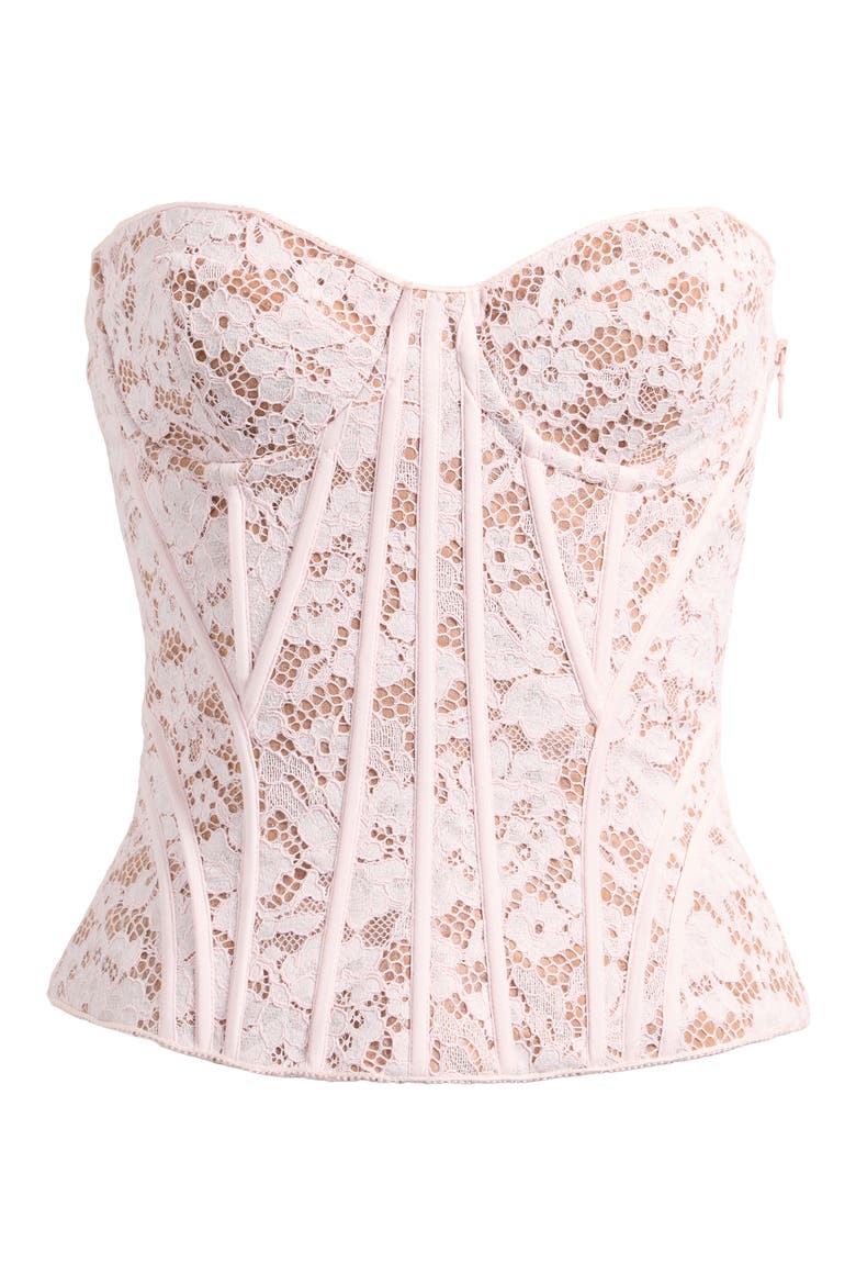 Solaine Lace Corset Top, Alternate, color, BABY PINK