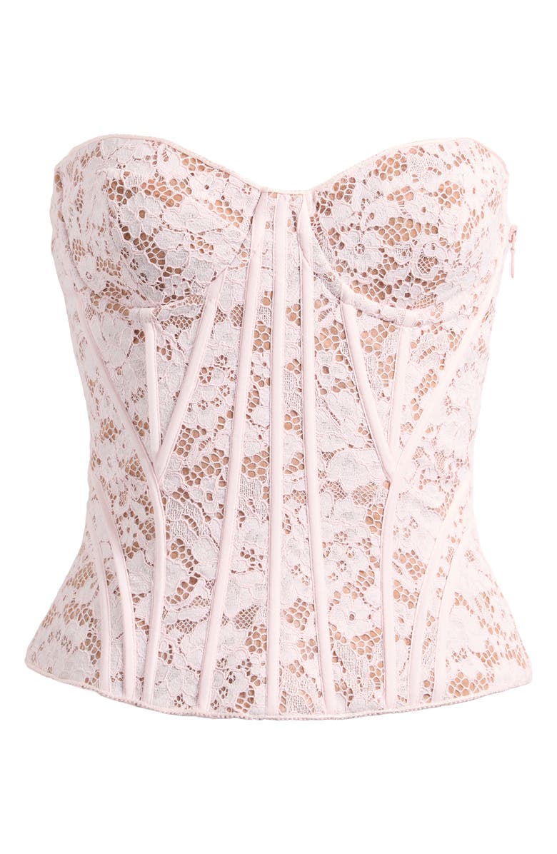 HOUSE OF CB Solaine Lace Corset Top, Alternate, color, Baby Pink