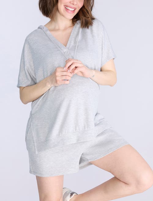 Motherhood Maternity Smocked Waist Short In Gray