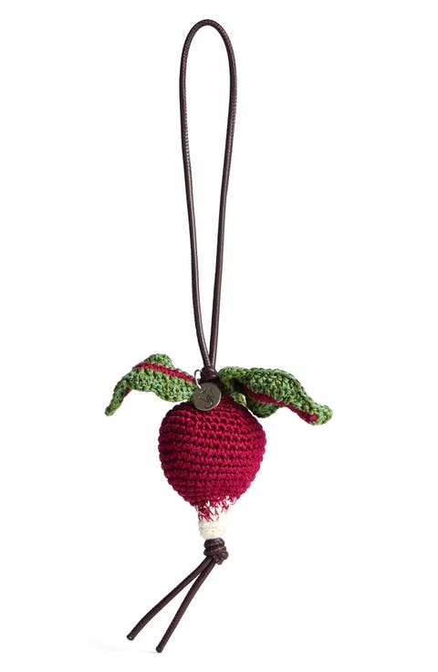 Crocheted Radish Mercerized Cotton Bag Charm
