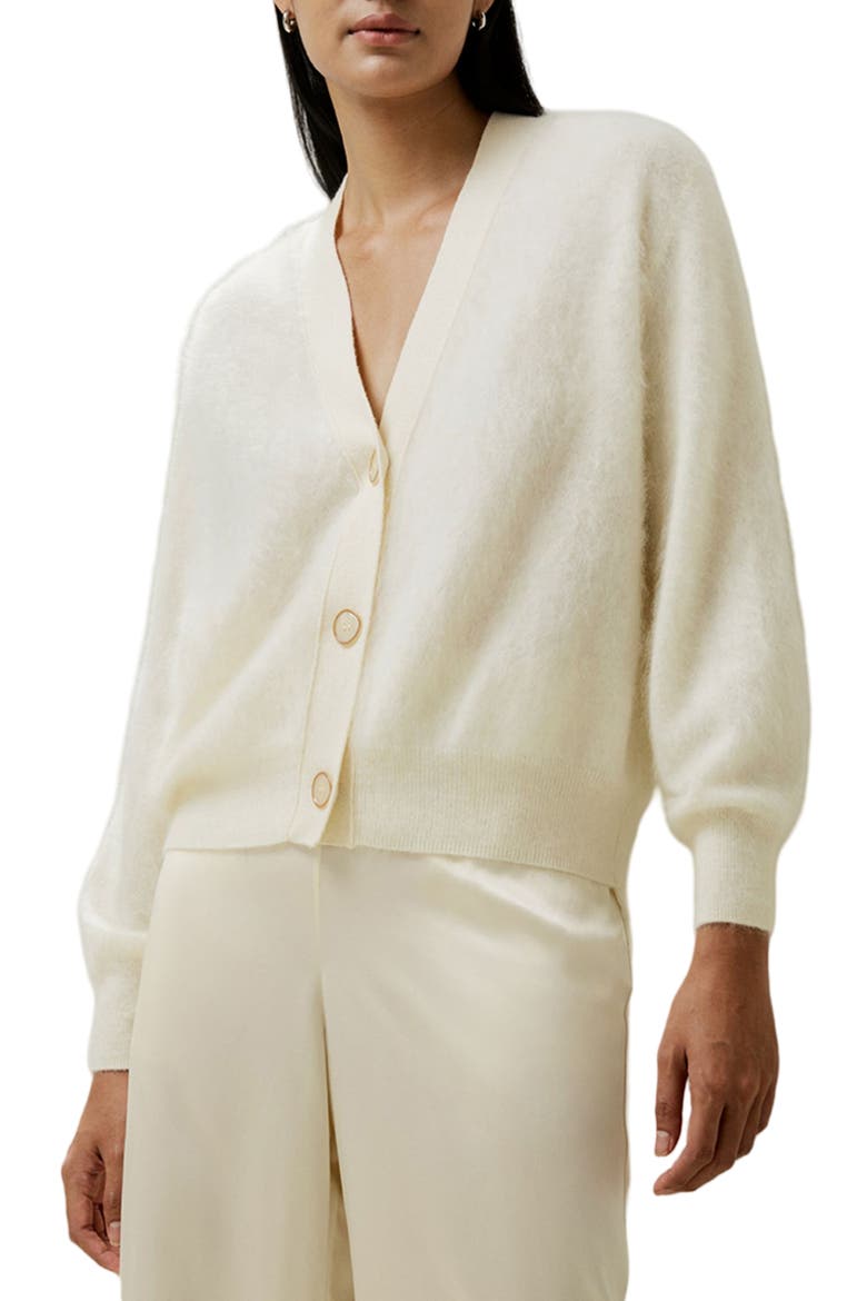 Women's Hestia Button Front  V-Neck Cardigan, Main, color, White