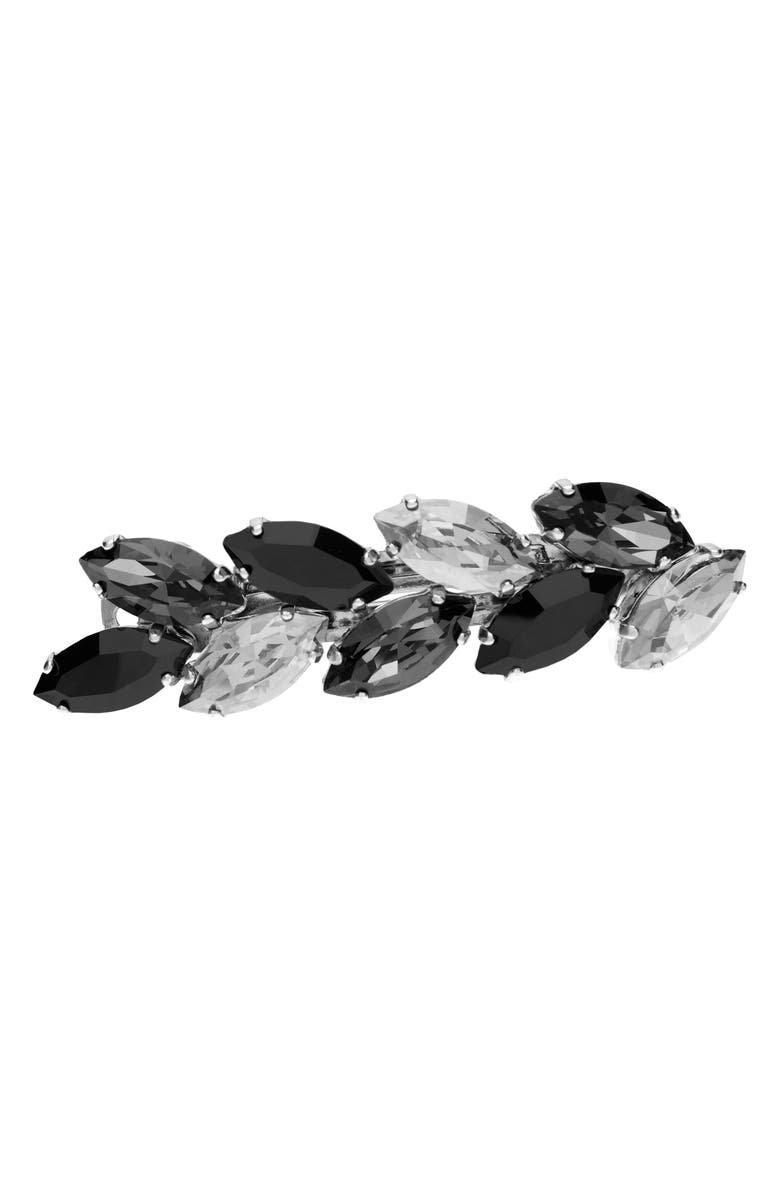 L. Erickson Small Ivy Swarovski Crystal Barrette, Main, color, Jet Hematite/ Crystal