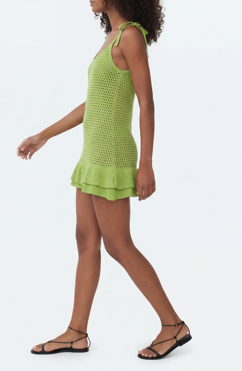 The Lulo Project Suntrace Open Stitch Minidress, Alternate, color, Lime
