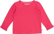 RuffleButts Knit Long Sleeve Ruffle Layering Tee