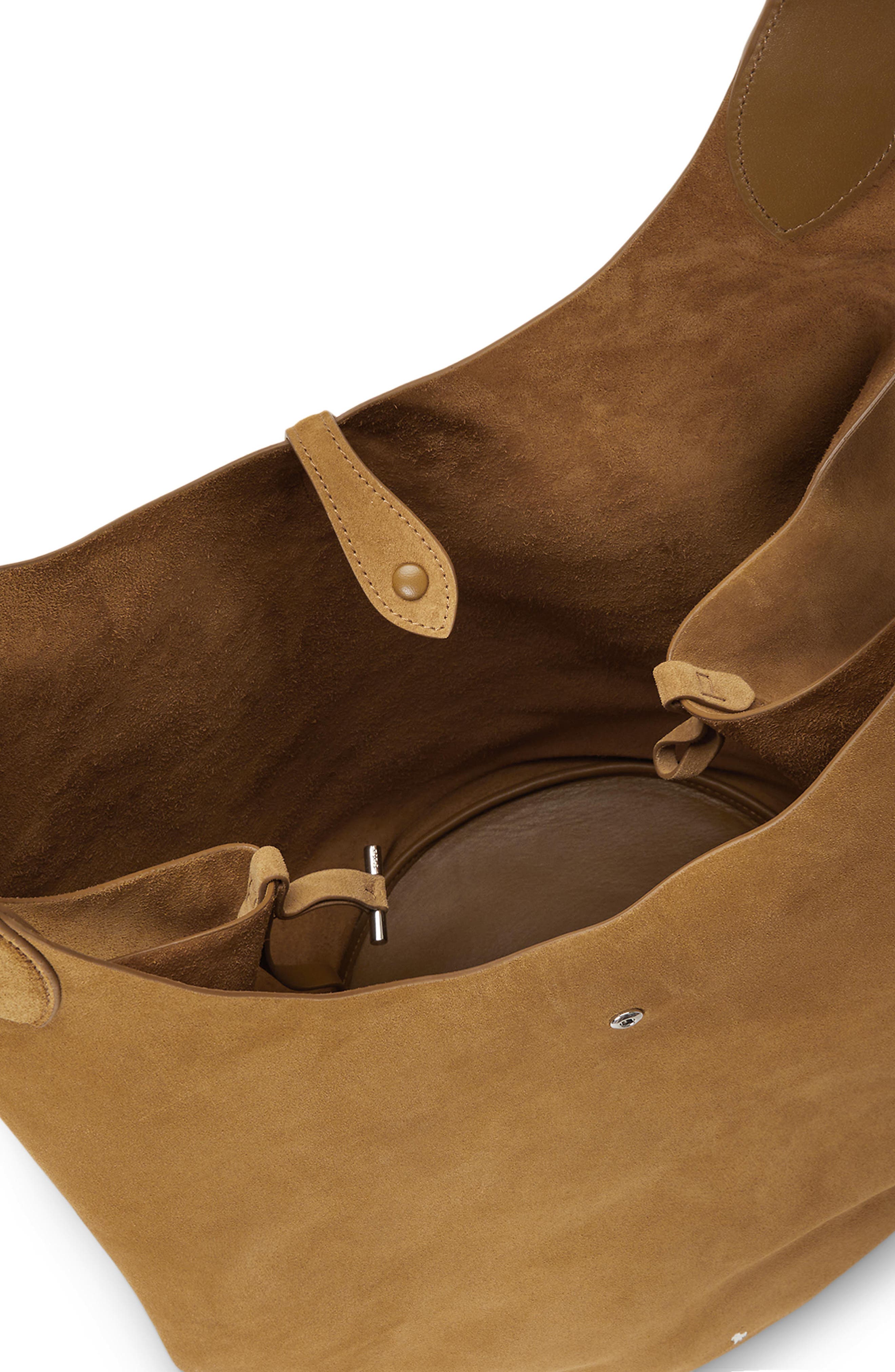 Large Suede Tote, Alternate, color, BROWN