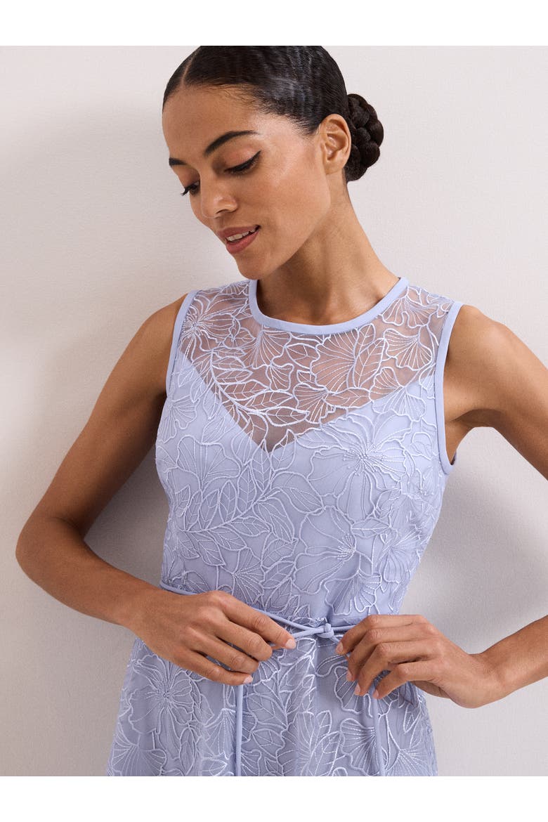 Sakura Floral Embroidered Lace Dress, Alternate, color, Pale Blue