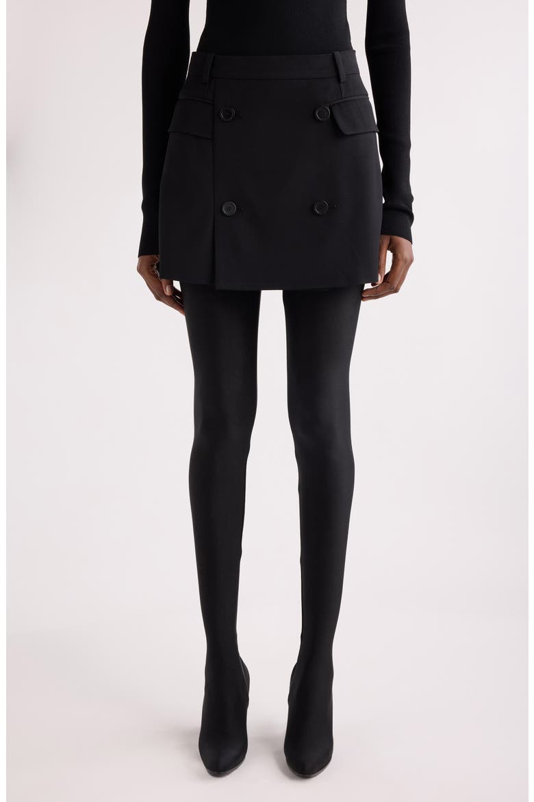 Tailored Twill Miniskirt, Main, color, 1000 BLACK