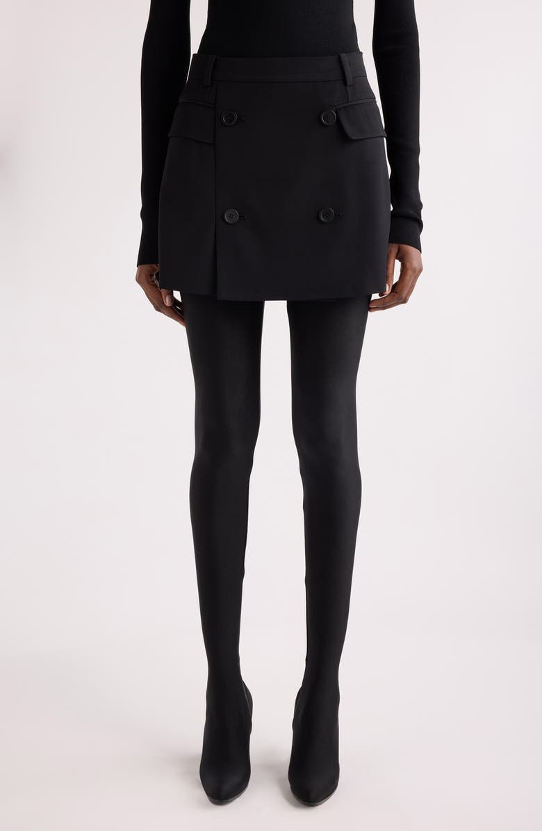 Balenciaga Tailored Twill Miniskirt, Main, color, 1000 Black