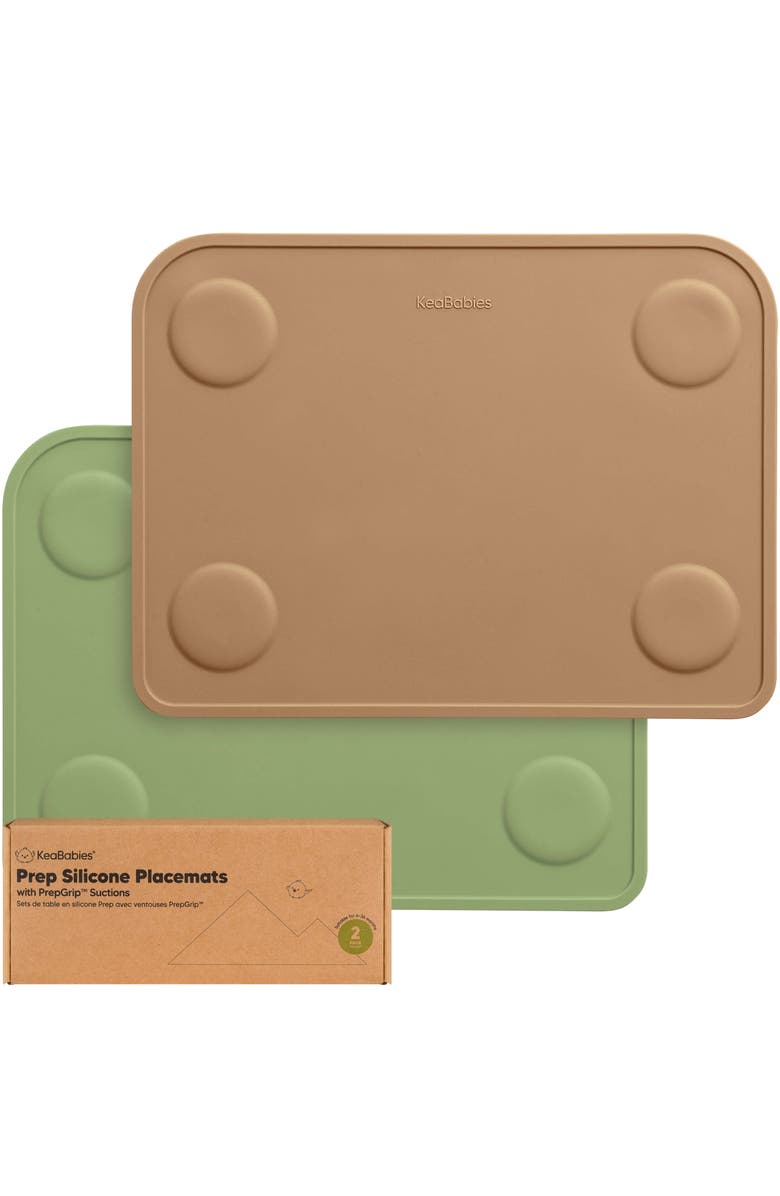 KeaBabies 2-Pack Prep Silicone Placemats, Main, color, Desert