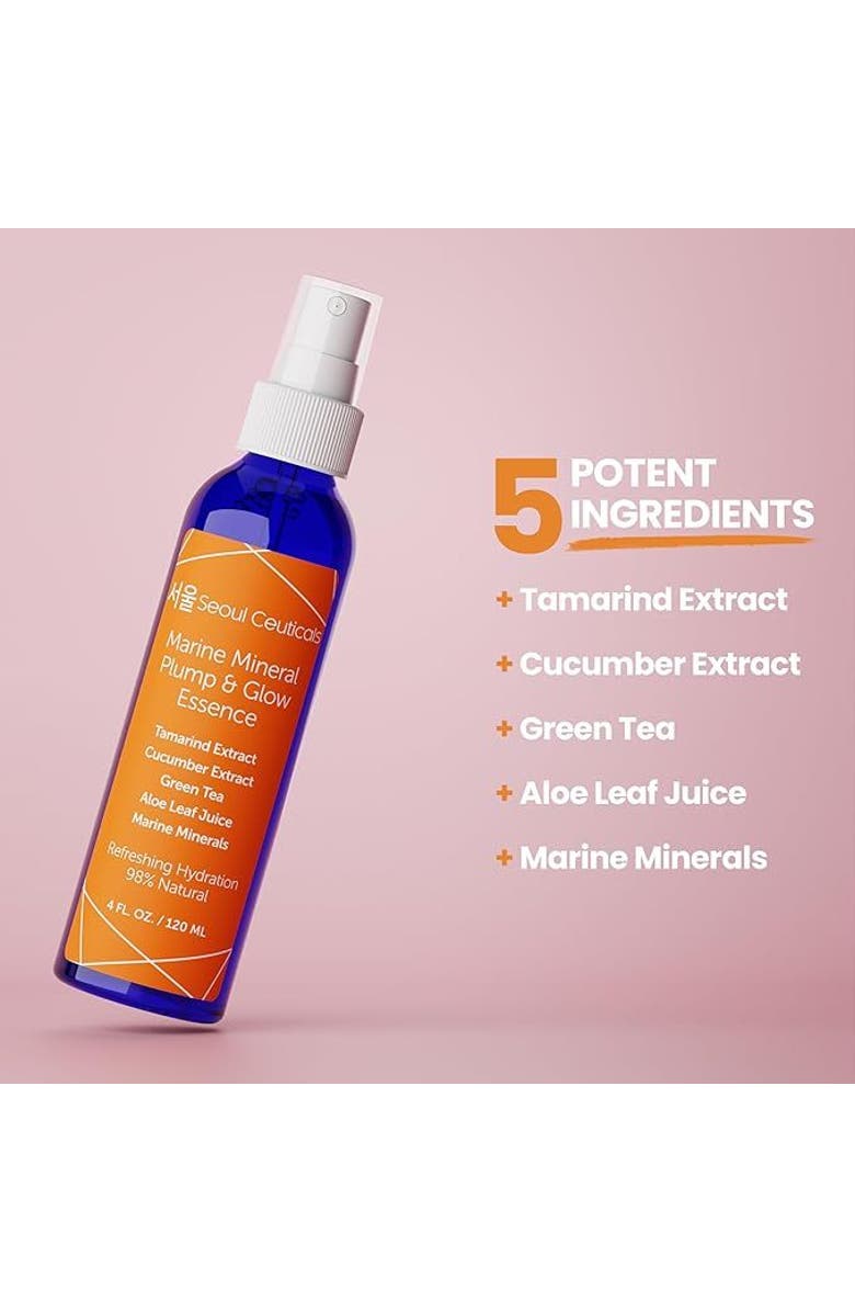 Seoul Ceuticals Korean Skincare Marine Mineral Pump & Glow Essence, Alternate, color, Clear