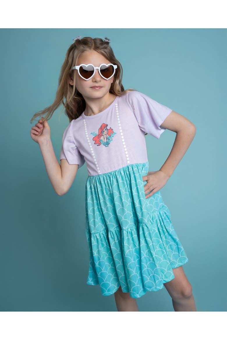 Princess Cosplay Short Sleeve Dress, Alternate, color, Teal Lavender Ariel