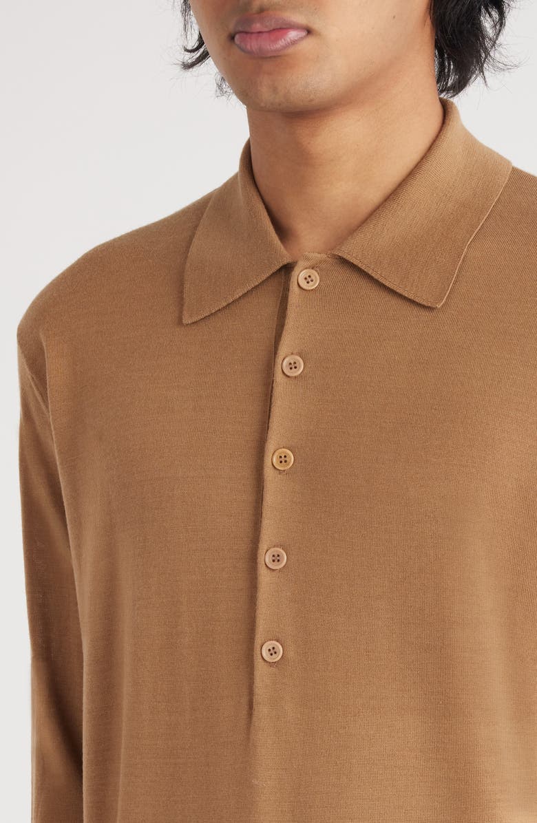 Dries Van Noten Muano Wool Polo Sweater, Alternate, color,