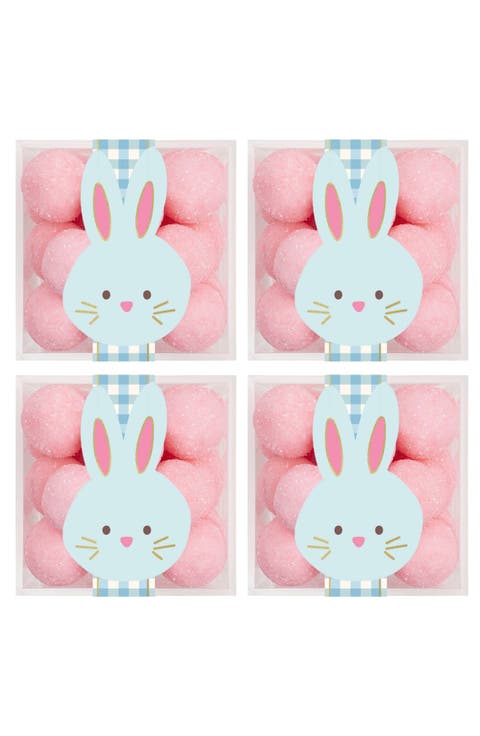 Bunny Tails Set of 4 Pink Bonbons Candy Cubes