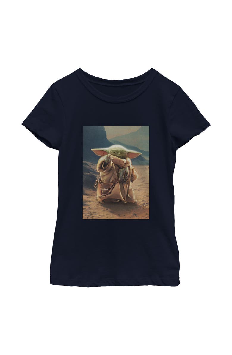 Star Wars: The Mandalorian and Grogu Girl's Star Wars The Mandalorian and Grogu The Child Force Poster  Graphic T-Shirt, Main, color, Navy Blue
